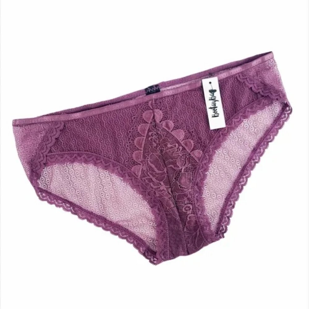 BOOTAY BAG Burgundy Lace Bikini Hipster Panty Women's SMALL